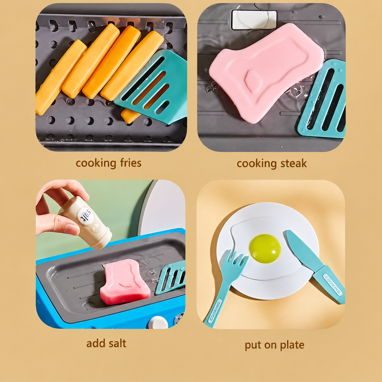 20-Piece Kids Kitchen Play Set – DIY Cooking Toy Set with Pretend Induction Stove, Play Food Accessories, Educational Role Play Toy Gift for Boys & Girls